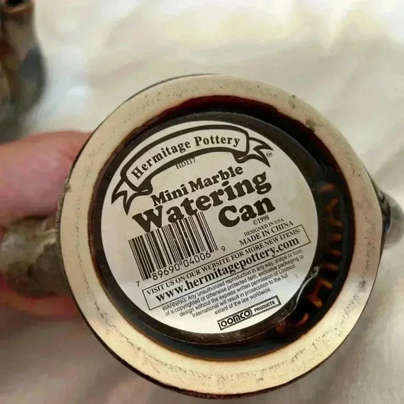 Vintage marble mini teapot, and mini watering can. 1998. Heritage pottery. - Picture 11 of 16